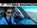 Piloting the womens day boeing 777 into washington  cockpit views