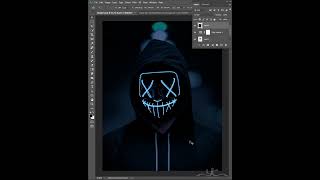 How To Add Halloween Led Mask In Photoshop #shorts #photoshop screenshot 2