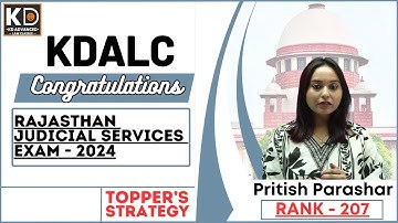 SUCCESS STORY OF RJS Pritish Parashar (RANK - 207) || RJS || STRATEGY FOR RJS EXAM || KDALC