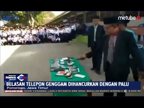 VIRAL! Belasan Ponsel Milik Santri Ponpes Walisongo Dihancurkan dengan Palu - SIM 25/06