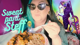 What I Eat to Stay Fat - Rainbow Lychee + Spicy Orange Chicken | ASMR eating sounds & car ride
