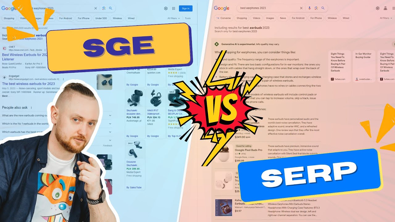 🔥 Google Search Generative Experience (SGE) vs Classic SERP - side-by ...