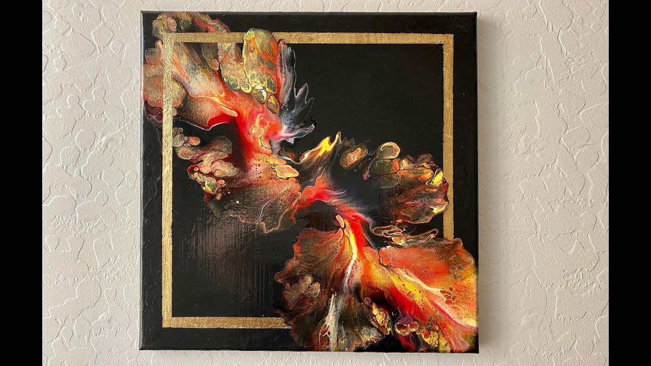 10. Dancing Flame Acrylic Dutch Pour Acrylic Fluid Painting YouTube