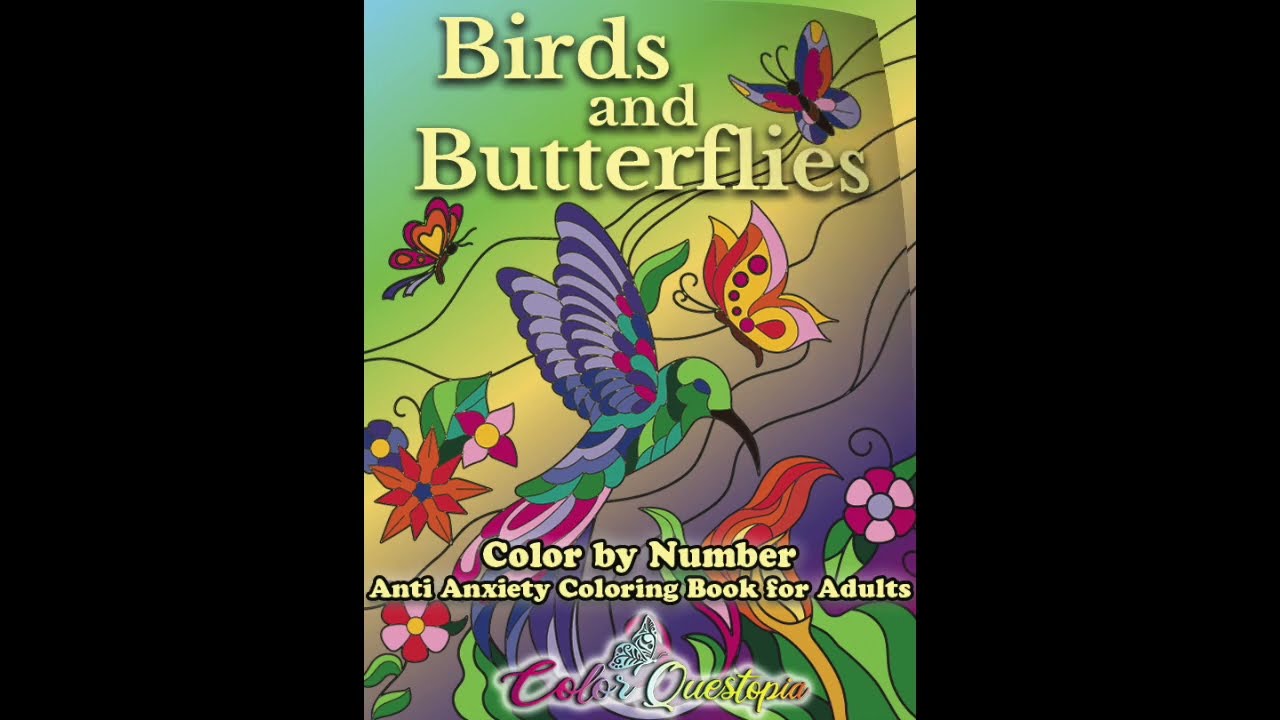 Color By Number Birds and Butterflies - Anti Anxiety Coloring Book