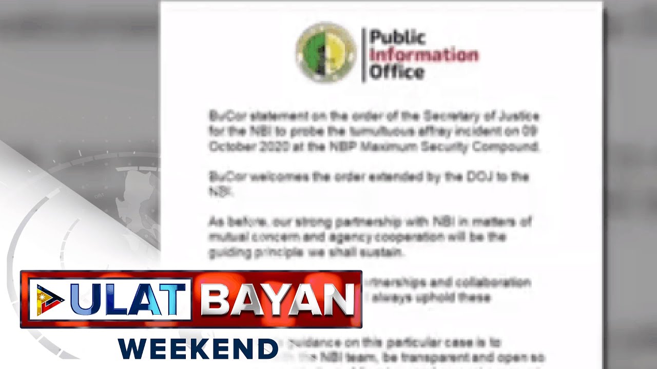 BuCor, bukas sa utos ng DOJ na paimbestigahan ang naganap na riot sa ...