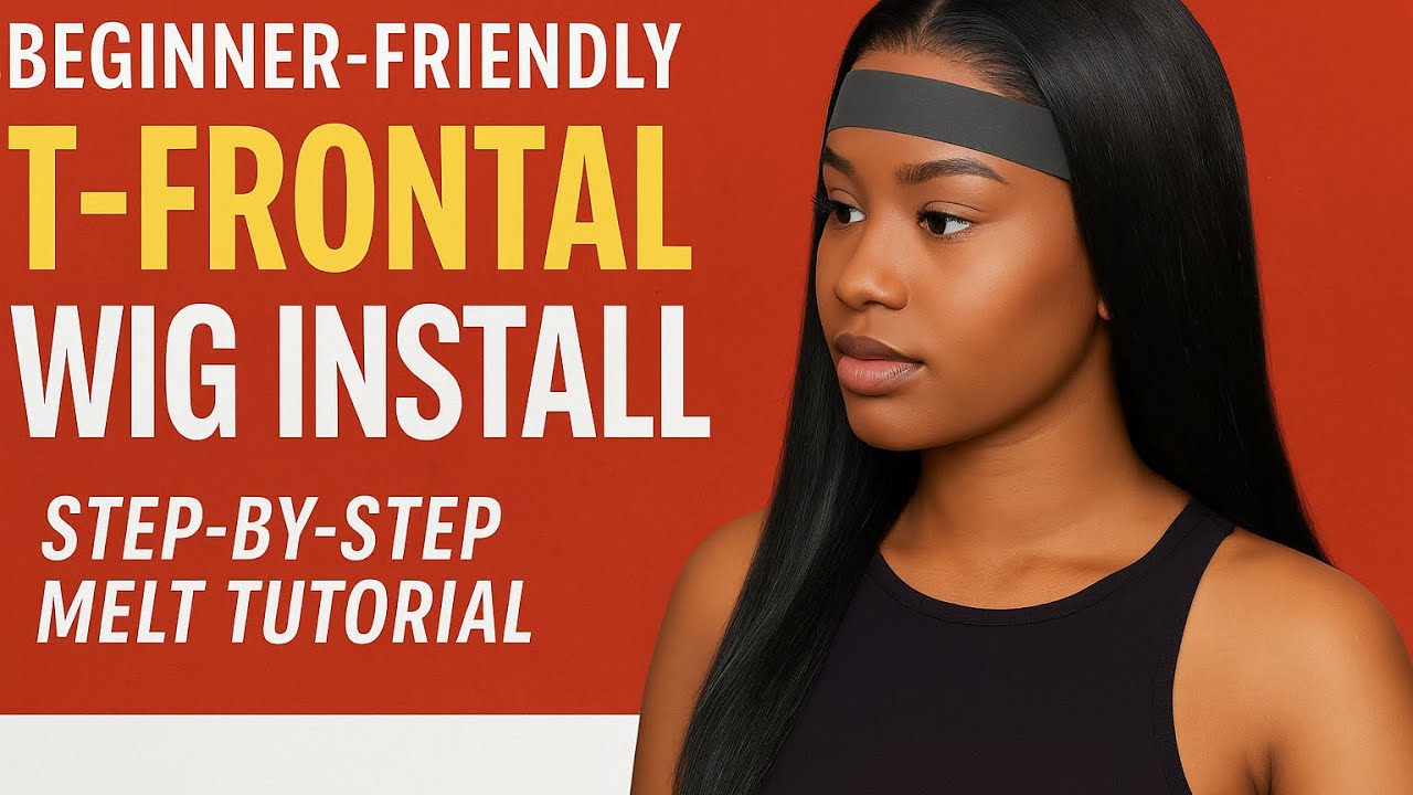 Wig Installation Tutorial •Beginner Wig Install Tutorial | T-Frontal Lace Melt Made Easy #viral # ...