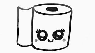 Comment Dessiner Papier Toilette Kawaii 🧻 Dessin sur le tableau blanc -  YouTube