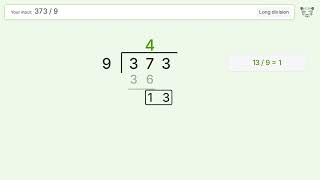 Long Division Problem 373/9: Step-by-Step Video Solution
