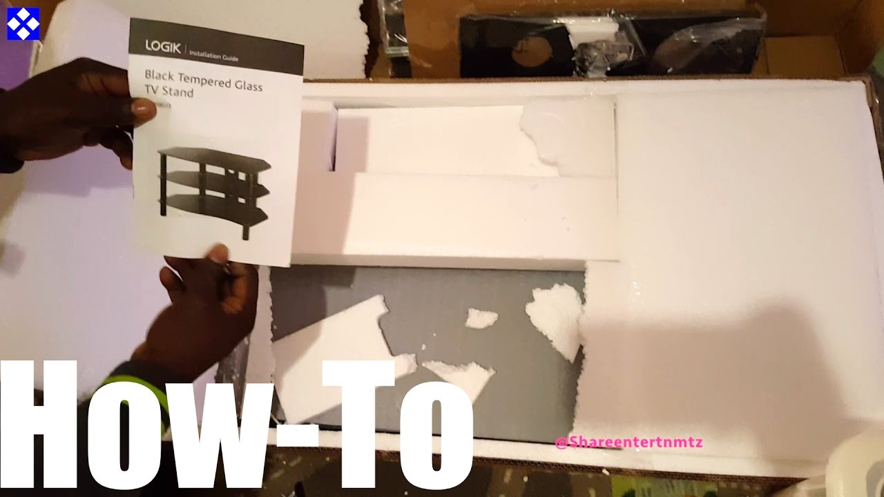 How to Mount Tempered Glass TV Stand (Flat Screen TV) YouTube