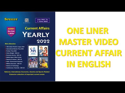 Speedy Current Affairs one liner in English Master video || unwired academy