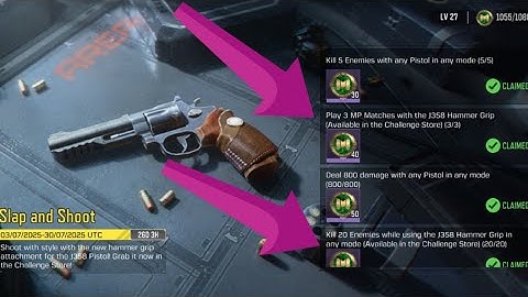 Call of Duty Mobile Play 3 Matches with the J358 Hammer Grip Task Complete