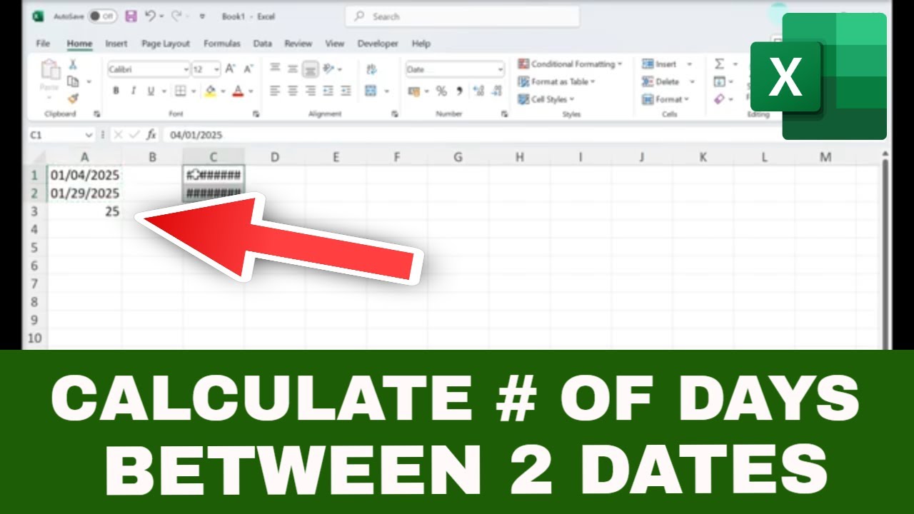 How to Calculate Number of Days Between 2 Dates in EXCEL (Easy Formula ...