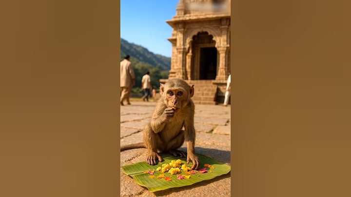 🐒 A Monkey’s Divine Journey to Hanuman | Heart-touching Temple Story #ai #monkey #temple