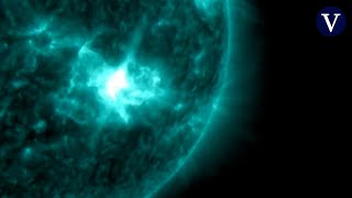 Un satélite capta la espectacular imagen de una llamarada solar