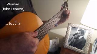 Woman (john lennon) - fingerstyle guitar (with subtitles)