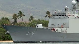 リムパック演習(RIMPAC 2014) 出港するアメリカ・カナダ・韓国の艦艇 [HD]