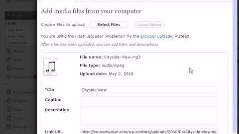 Inserting Audio or MP3 Files into WordPress