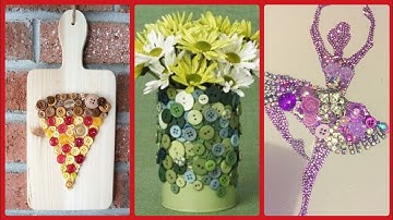 Very Easy DIY Button Craft,Button Craft Ideas,Button Craft Home Devor Items