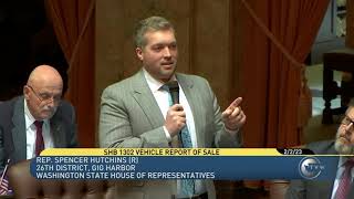 Rep. Hutchins provides floor speech in favor of vehicle report of sale