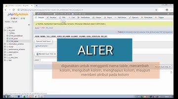 Tutorial database MySQL menggunakan PHPMyAdmin,pembuatan Database,Table,DDL, DML, Trigger dan Export