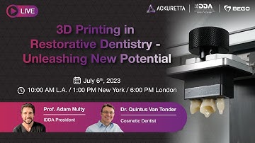 Ackuretta Webinar: 3D Printing In Restorative Dentistry Ft. IDDA and BEGO