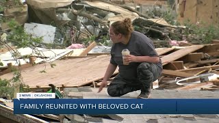 'We can't replace her': Barnsdall tornado victims reunite with cat named Pikachu