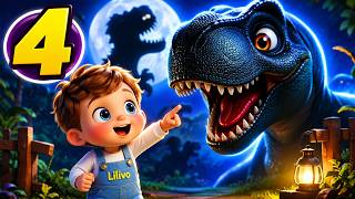 4 Shadow Animal Adventures! 🦖🐒🐱🐶 | Mystery Songs for Kids | Lilivo Kids Song