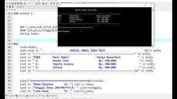 Program Rental Mobil Menggunakan Bahasa C++