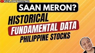 Saan Meron PSE Historical Fundamental Data?