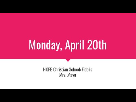 Monday April 20th K5 2nd