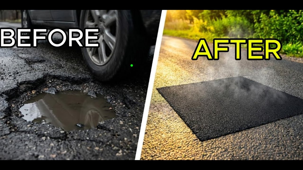 Patching Rework Engineering Satisfying Asphalt Patching - Civil Engineering Simulation - YouTube