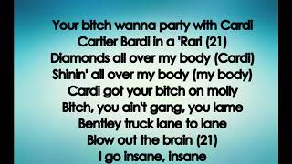 Cardi B - Bartier Cardi (ft.21 Savage) Lyrics video