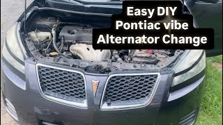Player Profile Pontiac Vibe  HOW TO CHANGE Alternator 2.4  ⚡️ EASY DIY Tennsioner Pully SHOWN CLEARLY