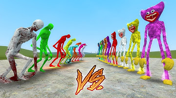 SCP-096 VS HUGGY WUGGYS Color Pack!! GarrysMod Sandbox