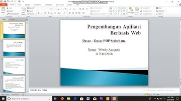 Pengembangan Aplikasi Berbasis Web -- Dasar-Dasar PHP Sederhana