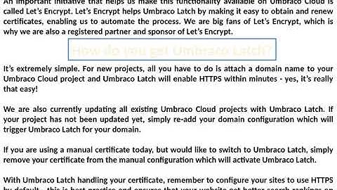Introducing Umbraco Latch