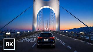 Sunset Drive Along Osaka Bay 🌉 / 8K 60fps HDR / Relaxing Lofi + Natural Ambience