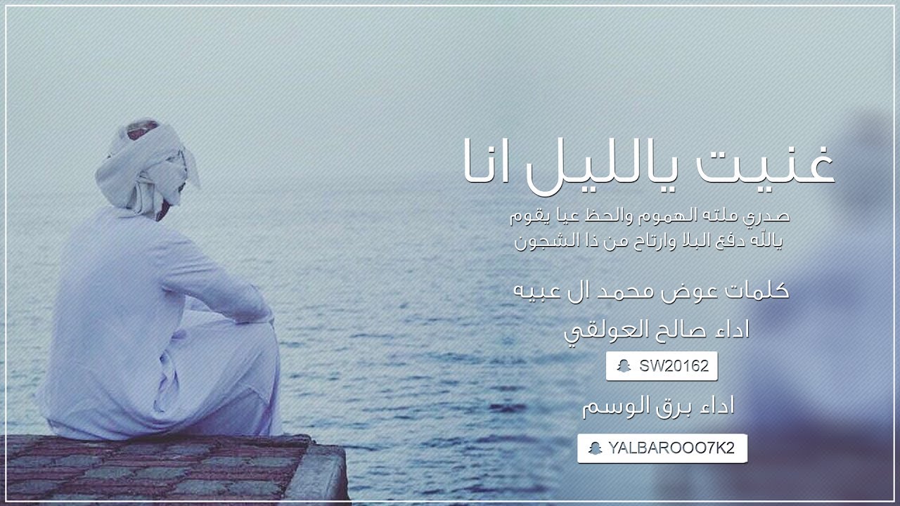 شيلة غنيت ياليل انا - اداء صالح العولقي و برق الوسم +MP3