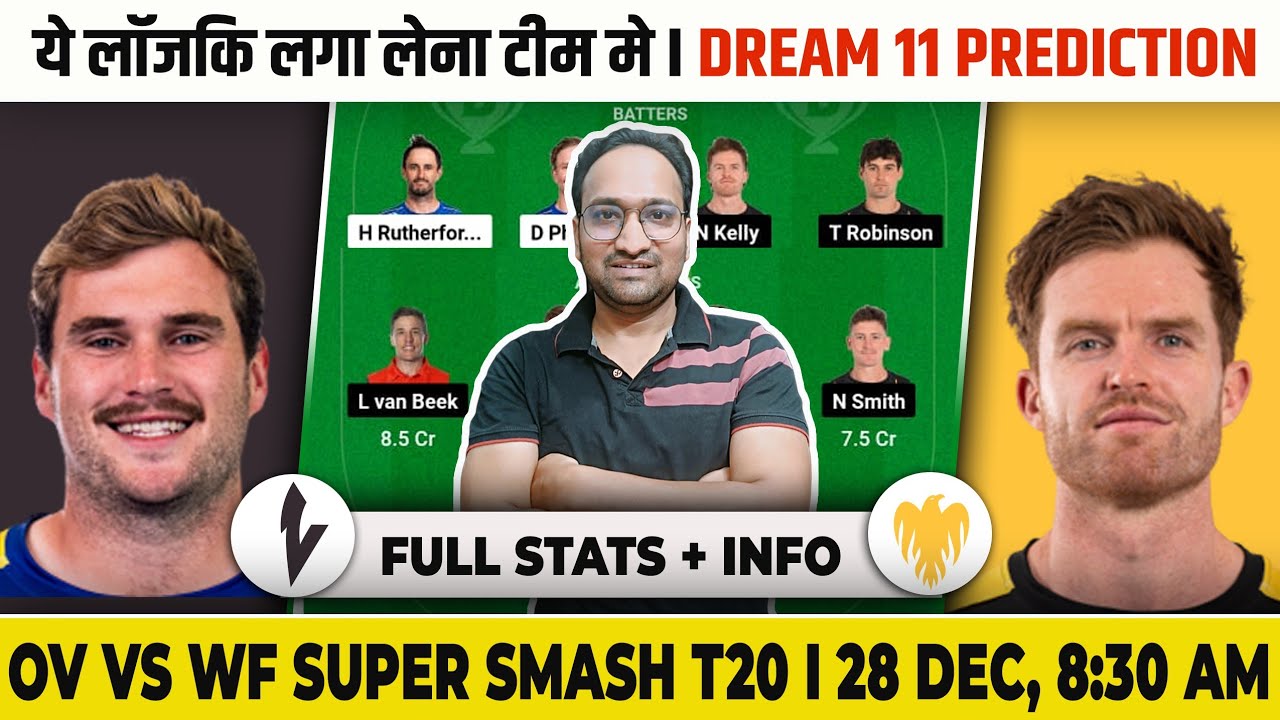 OV vs WF Dream11 Prediction | Otago Volts vs Wellington Firebirds | OV vs WF Dream11 Team 2023.
