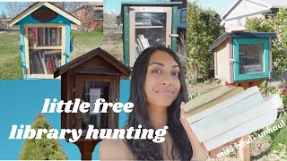 come little free library hunting with me! 📚 mini book haul and unhaul