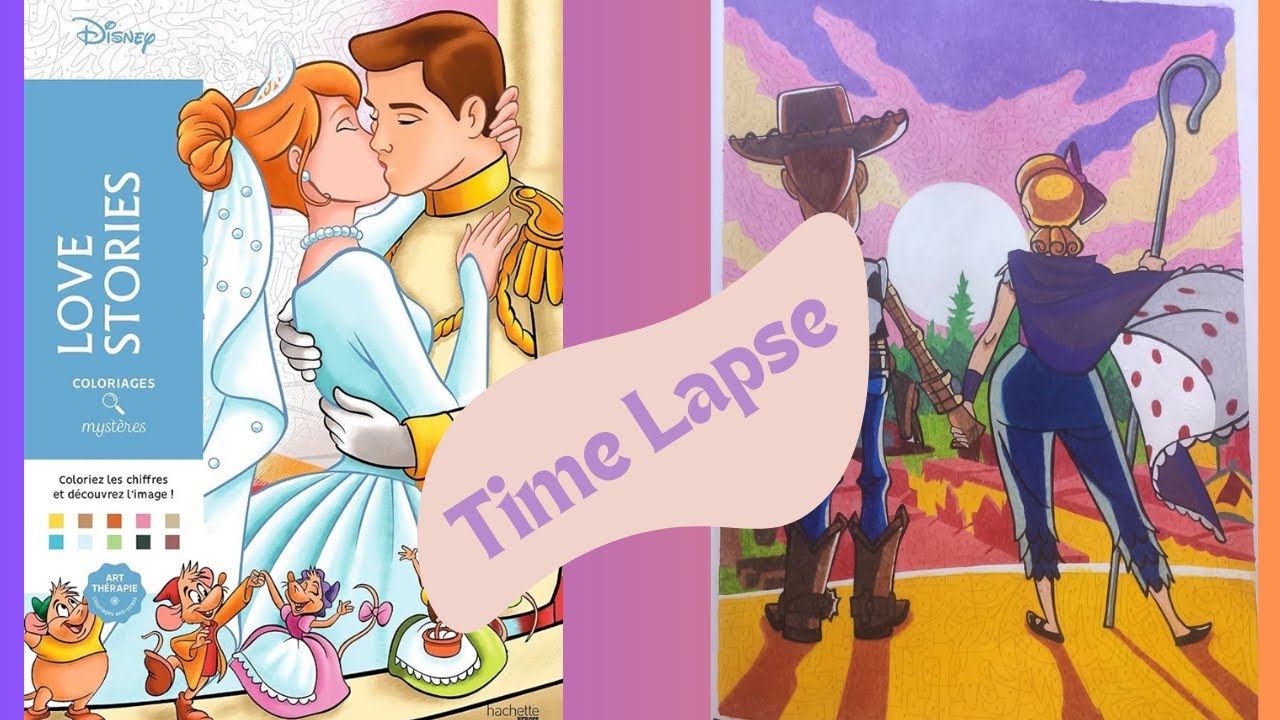 Time-Lapse (speed coloring) Coloriage mystère Disney - Tome Love