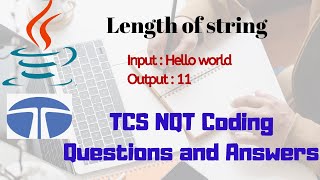 Famous Length of string | TCS NQT coding problem (Solved) Wealth