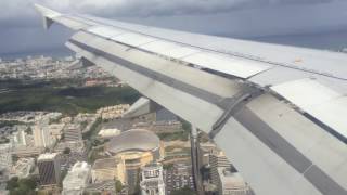 Landing plane in San Juan -first person view