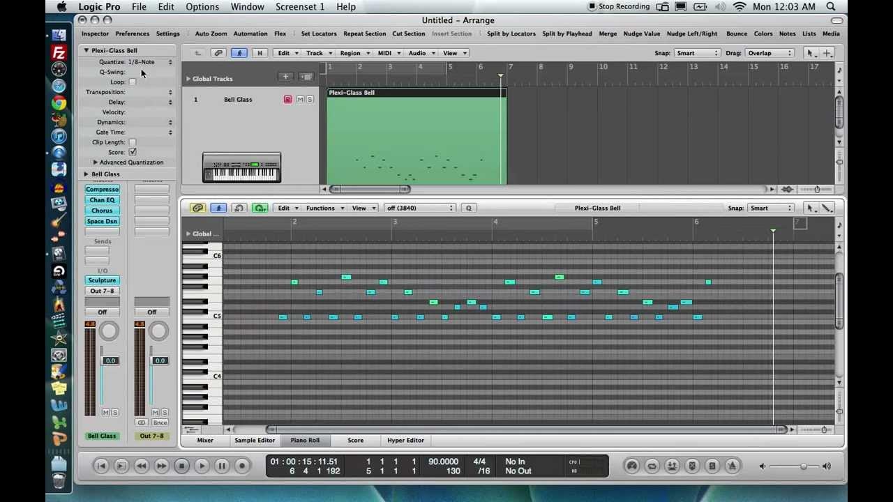 Default Quantization Grid in Logic Pro 9 (Auto Quantize / Input