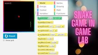 How to create Snake game in gamelab in code.org. screenshot 5
