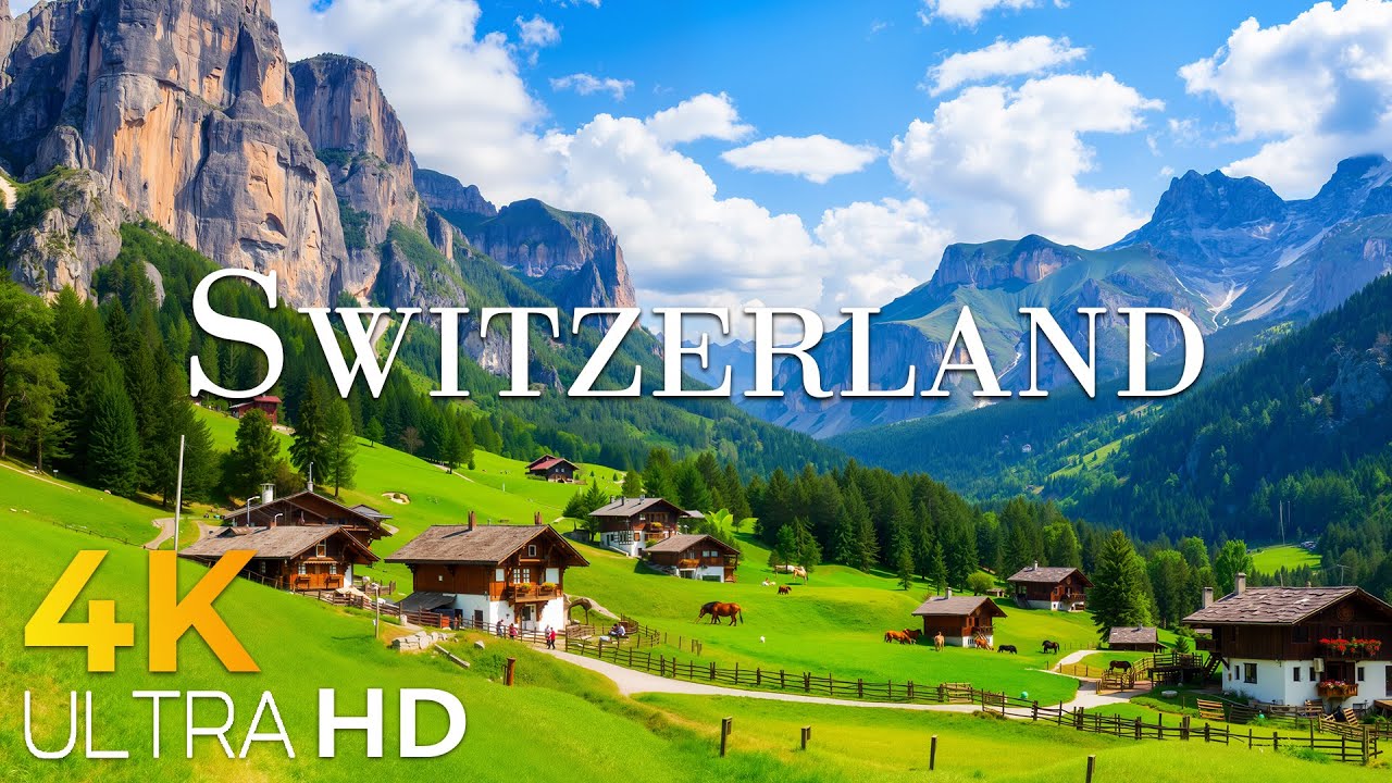 Switzerland 4K 🌿 Alpine Lakes, Green Valleys & Peaceful Nature of the Swiss Alps UHD