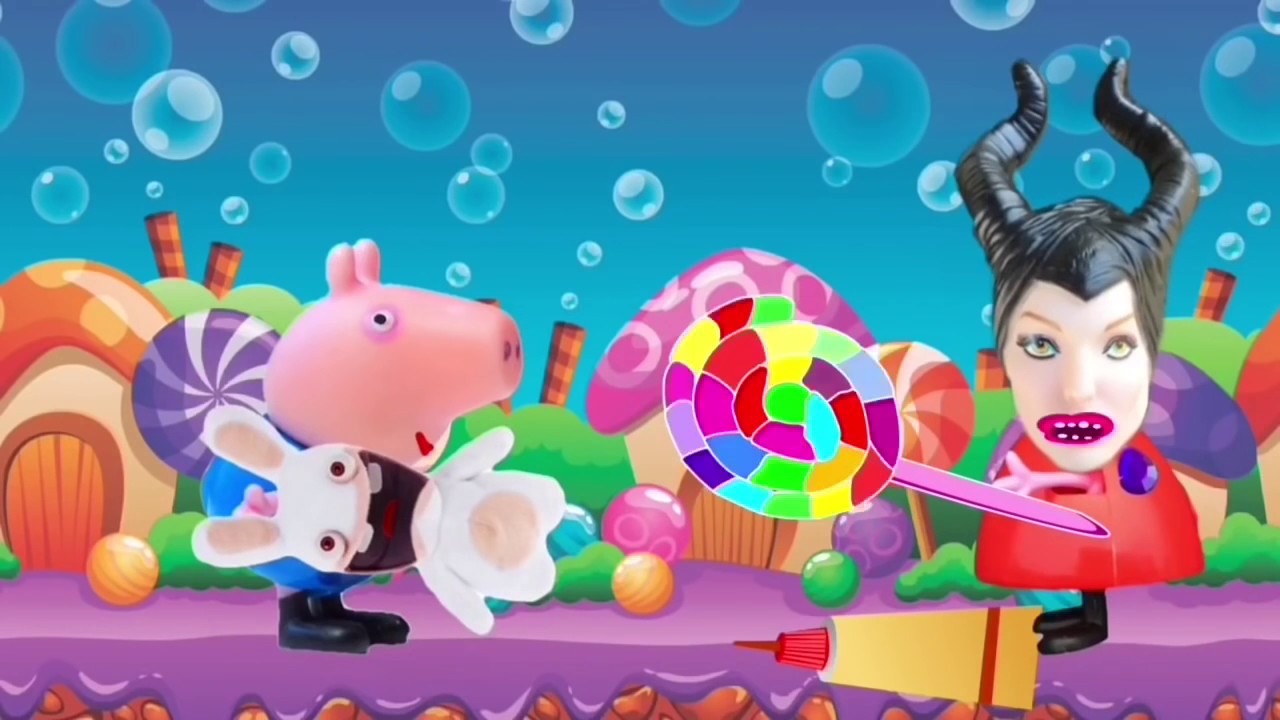Свинка Пеппа Мультик с игрушками Яйца Киндер Сюрпризы У зубастика ...