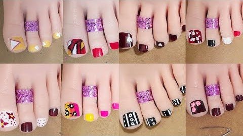 EASY TOE NAILART WITHOUT TOOLS PEDICURE IDEAS TO HOME 
