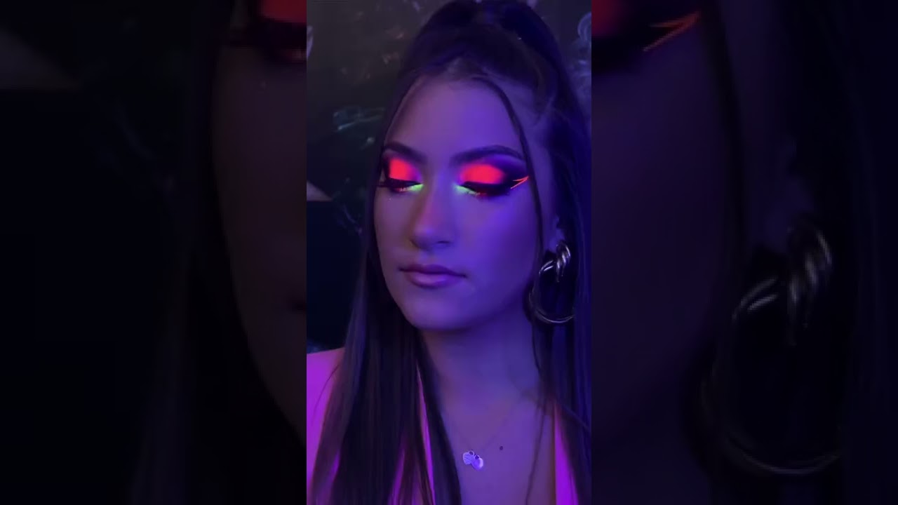 Neon makeup. Pink electric makeup