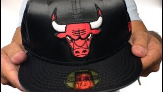 Bulls 'SATIN BASIC' Black Fitted Hat by New Era
